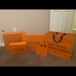 Louis Vuitton box & bag set.